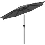 Casa si Gradina - Gradina si terasa - Umbrele si pavilioane - Umbrele - Umbrela gradina cu manivela si sistem inclinare 30, poliester 180g/m2 UPF 50+, stalp metalic, D300 cm, gri - Infinity.ro