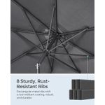 Casa si Gradina - Gradina si terasa - Umbrele si pavilioane - Umbrele - Umbrela gradina cu manivela si sistem inclinare 30, poliester 180g/m2 UPF 50+, stalp metalic, D300 cm, gri - Infinity.ro