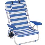 Casa si Gradina - Gradina si terasa - Mobilier exterior - Scaune si sezlonguri gradina - Scaun plaja portabil cu spatar rabatabil 4 pozitii, cadru aluminiu Oxford 600D, max 150 kg, 68x63x75 cm, alb albastru - Infinity.ro