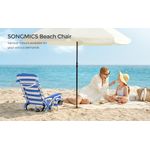 Casa si Gradina - Gradina si terasa - Mobilier exterior - Scaune si sezlonguri gradina - Scaun plaja portabil cu spatar rabatabil 4 pozitii, cadru aluminiu Oxford 600D, max 150 kg, 68x63x75 cm, alb albastru - Infinity.ro