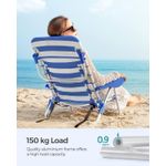 Casa si Gradina - Gradina si terasa - Mobilier exterior - Scaune si sezlonguri gradina - Scaun plaja portabil cu spatar rabatabil 4 pozitii, cadru aluminiu Oxford 600D, max 150 kg, 68x63x75 cm, alb albastru - Infinity.ro
