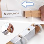 Casa si Gradina - Gradina si terasa - Balansoare si hamace - Balansoare - Hamac dublu cu bare curbate din bambus, perna inclusa, maxim 225 kg, 200x140 cm, crem - Infinity.ro
