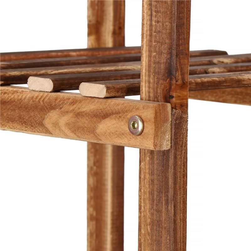 Casa si Gradina - Gradinarit si plante - Plante si ghivece - Ghivece si suporturi - Stand flori din lemn 6 niveluri 15 locuri ghivece, efect antichizat, margini rotunjite, 119x120x25 cm, maro - Infinity.ro
