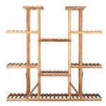 Casa si Gradina - Gradinarit si plante - Plante si ghivece - Ghivece si suporturi - Stand flori din lemn 6 niveluri 15 locuri ghivece, efect antichizat, margini rotunjite, 119x120x25 cm, maro - Infinity.ro