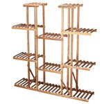 Casa si Gradina - Gradinarit si plante - Plante si ghivece - Ghivece si suporturi - Stand flori din lemn 6 niveluri 15 locuri ghivece, efect antichizat, margini rotunjite, 119x120x25 cm, maro - Infinity.ro
