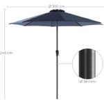 Casa si Gradina - Gradina si terasa - Umbrele si pavilioane - Umbrele - Umbrela de gradina, cu manivela pentru deschidere, sistem inclinare, 300cm, albastru inchis - Infinity.ro