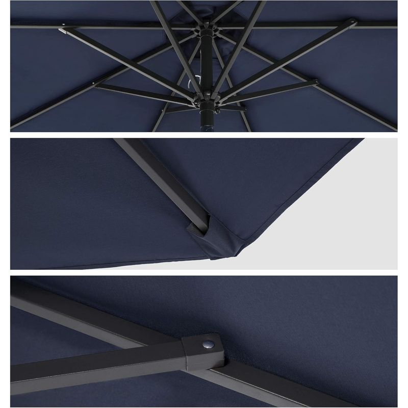 Casa si Gradina - Gradina si terasa - Umbrele si pavilioane - Umbrele - Umbrela de gradina, cu manivela pentru deschidere, sistem inclinare, 300cm, albastru inchis - Infinity.ro