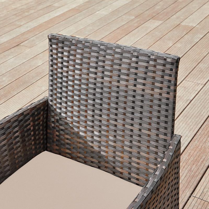 Casa si Gradina - Gradina si terasa - Mobilier exterior - Seturi mobila gradina - Set mobilier gradina cu 2 locuri, 2 scaune si masa cu sticla, ratan PE, maro - Infinity.ro