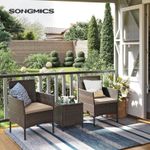 Casa si Gradina - Gradina si terasa - Mobilier exterior - Seturi mobila gradina - Set mobilier gradina cu 2 locuri, 2 scaune si masa cu sticla, ratan PE, maro - Infinity.ro