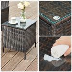 Casa si Gradina - Gradina si terasa - Mobilier exterior - Seturi mobila gradina - Set mobilier gradina cu 2 locuri, 2 scaune si masa cu sticla, ratan PE, maro - Infinity.ro