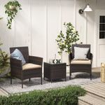 Casa si Gradina - Gradina si terasa - Mobilier exterior - Seturi mobila gradina - Set mobilier gradina cu 2 locuri, 2 scaune si masa cu sticla, ratan PE, maro - Infinity.ro