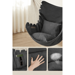Casa si Gradina - Gradina si terasa - Balansoare si hamace - Balansoare - Fotoliu suspendat tip hamac cu 2 perne, lant si carabiniera incluse, 150x128 cm, gri inchis - Infinity.ro