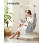 Casa si Gradina - Gradina si terasa - Balansoare si hamace - Balansoare - Fotoliu suspendat tip hamac cu 2 perne, lant si carabiniera incluse, 150x128 cm, gri - Infinity.ro
