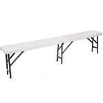 Casa si Gradina - Gradina si terasa - Mobilier exterior - Bancute de gradina - Banca pliabila gradina sau catering, cadru otel acoperit pulbere, HDPE rezistent apa, 180x24.5x42 cm, alb - Infinity.ro