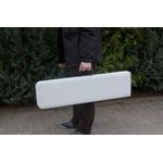 Casa si Gradina - Gradina si terasa - Mobilier exterior - Bancute de gradina - Banca pliabila gradina sau catering, cadru otel acoperit pulbere, HDPE rezistent apa, 180x24.5x42 cm, alb - Infinity.ro