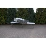 Casa si Gradina - Gradina si terasa - Mobilier exterior - Bancute de gradina - Banca pliabila gradina sau catering, cadru otel acoperit pulbere, HDPE rezistent apa, 180x24.5x42 cm, alb - Infinity.ro