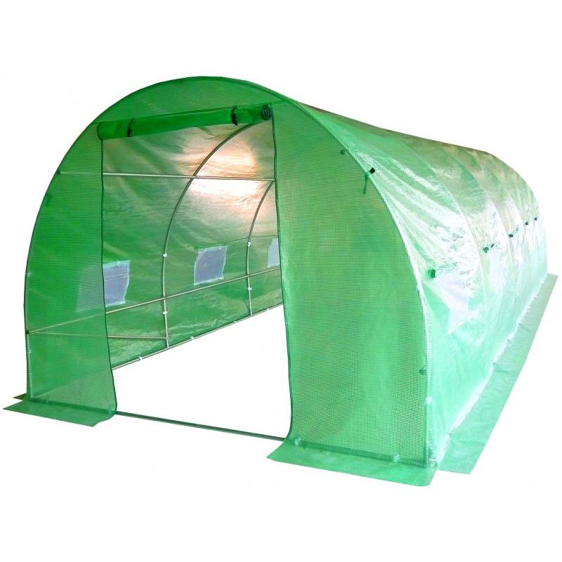 Casa si Gradina - Gradinarit si plante - Sere si solarii - Sera gradina tip tunel 300x600x200 cm, folie PE 140g/m2 UV4, usa fermoar, ferestre cu plase tantari, 18 mp, verde - Infinity.ro