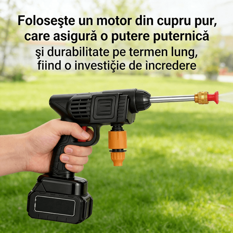 Casa si Gradina - Constructii - Scule electrice si accesorii - Aparate de spalat cu presiune - Aparat De Spalat Cu Presiune Tip Pistol, Fara Fir, 2 Acumulatori 48V Reincarcabili, Recipient Spuma, Geanta De Transport - Infinity.ro