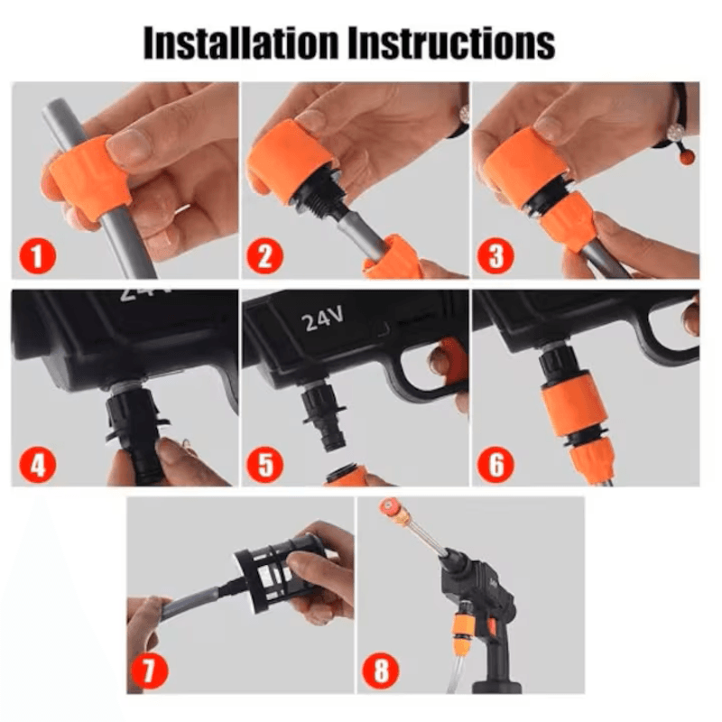 Casa si Gradina - Constructii - Scule electrice si accesorii - Aparate de spalat cu presiune - Aparat De Spalat Cu Presiune Tip Pistol, Fara Fir, 2 Acumulatori 48V Reincarcabili, Recipient Spuma, Geanta De Transport - Infinity.ro