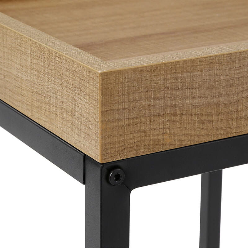 Casa si Gradina - Mobilier - Mese si birouri - Masute de cafea - Set 2 masute de cafea suprapozabile, blat din PAL si cadru metalic, 55x40x45 cm, maro natur - Infinity.ro