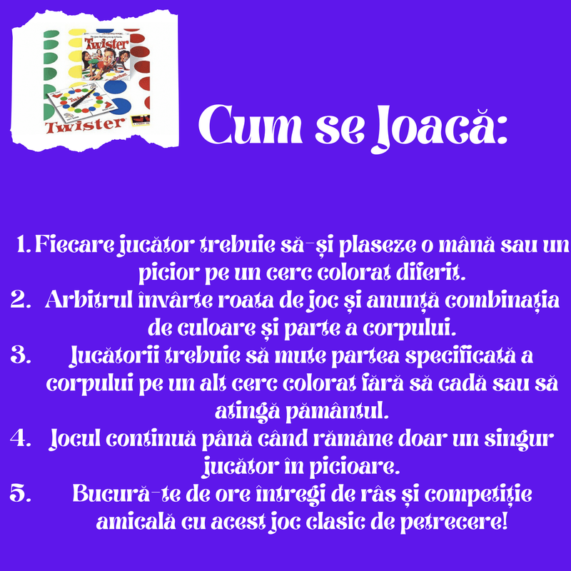 Jucarii, Copii si Bebe - Jucarii si jocuri - Jocuri si puzzle - Jocuri de societate - Set Joc Twister: Distractie pentru Toata Familia! - Infinity.ro