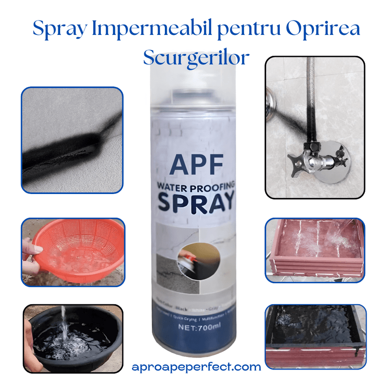 Casa si Gradina - Constructii - Materiale constructii - Silicon, spume si solutii tehnice - Spray Impermeabil pentru Oprirea Scurgerilor APF - 750ml - Transparent - Infinity.ro