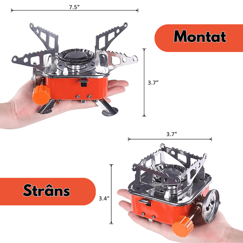 Sport si Outdoor - Camping - Bucatarie de camping - Arzatoare si accesorii - Aragaz de Exterior Portabil si Pliabil pentru Camping cu Gaz + Spray de Gaz - Infinity.ro