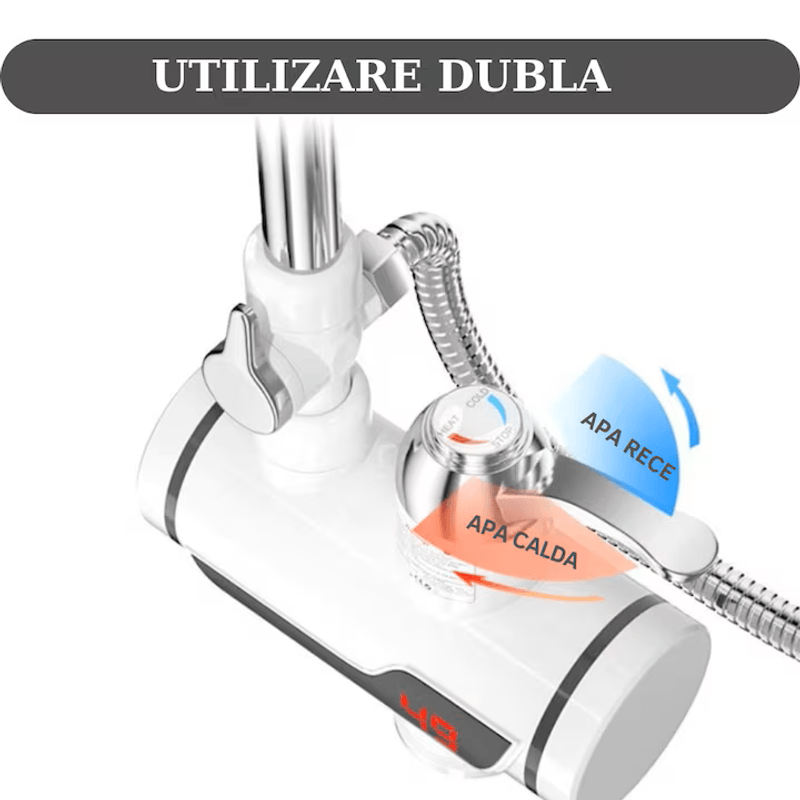 Casa si Gradina - Termice - Boilere si accesorii - Incalzitoare instant - Robinet Electric Pentru Apa Calda Instant cu Para de Dus, Montare Usoara pe Chiuveta, Ideala Pentru Bucatarie/Baie - Infinity.ro