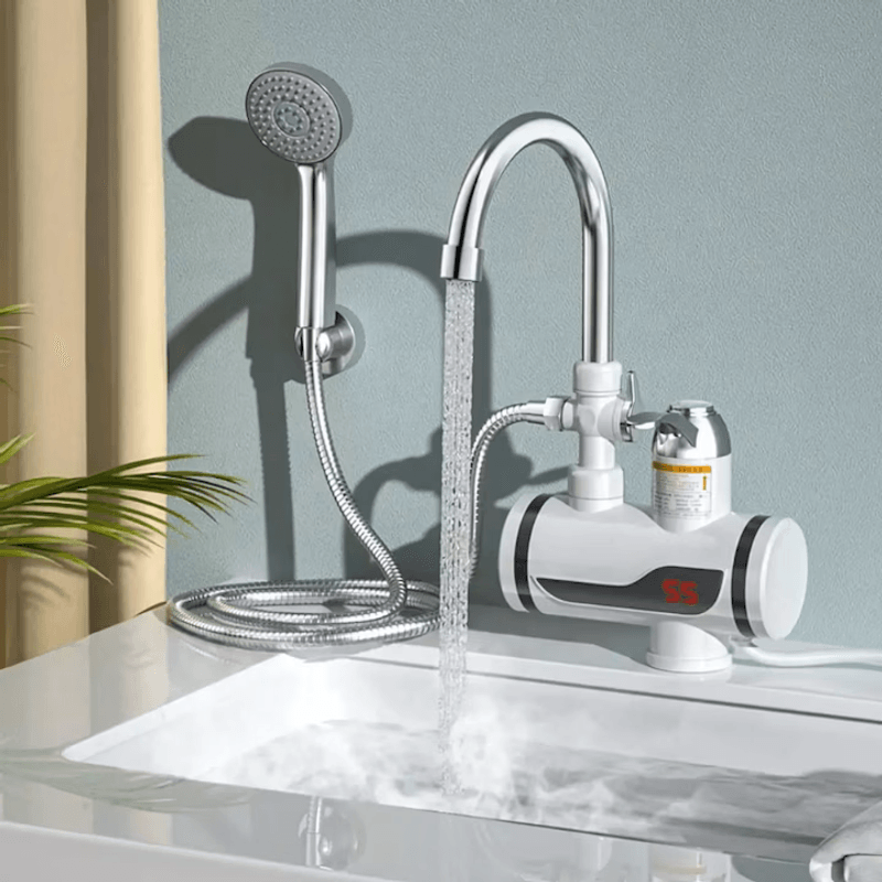 Casa si Gradina - Termice - Boilere si accesorii - Incalzitoare instant - Robinet Electric Pentru Apa Calda Instant cu Para de Dus, Montare Usoara pe Chiuveta, Ideala Pentru Bucatarie/Baie - Infinity.ro