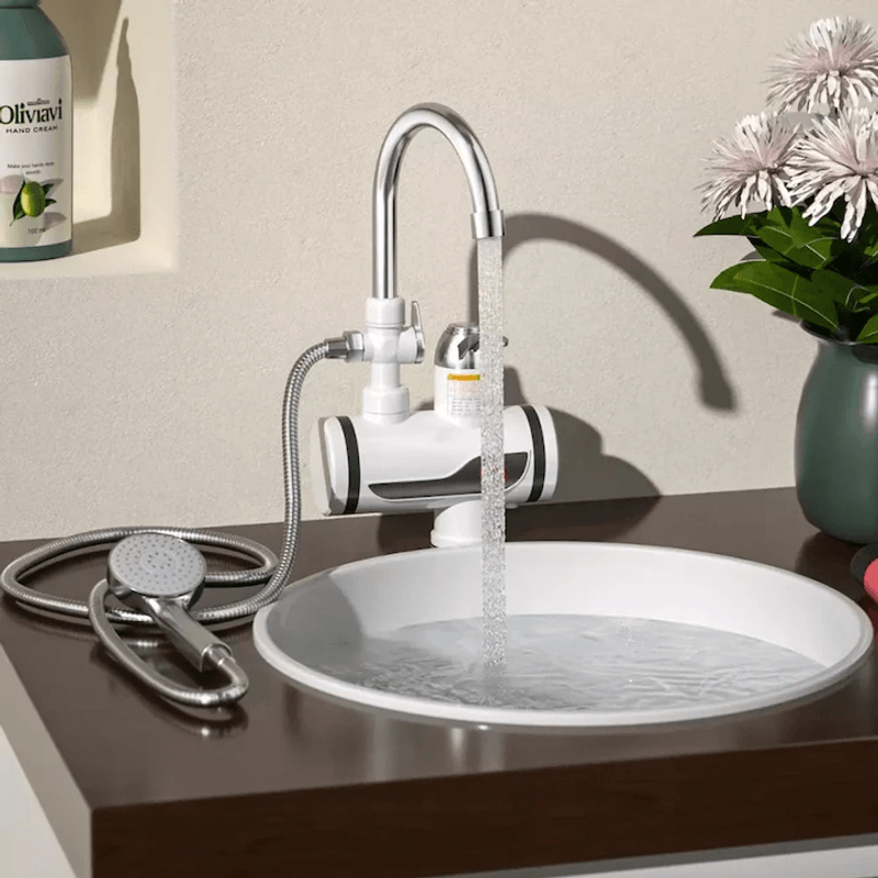 Casa si Gradina - Termice - Boilere si accesorii - Incalzitoare instant - Robinet Electric Pentru Apa Calda Instant cu Para de Dus, Montare Usoara pe Chiuveta, Ideala Pentru Bucatarie/Baie - Infinity.ro