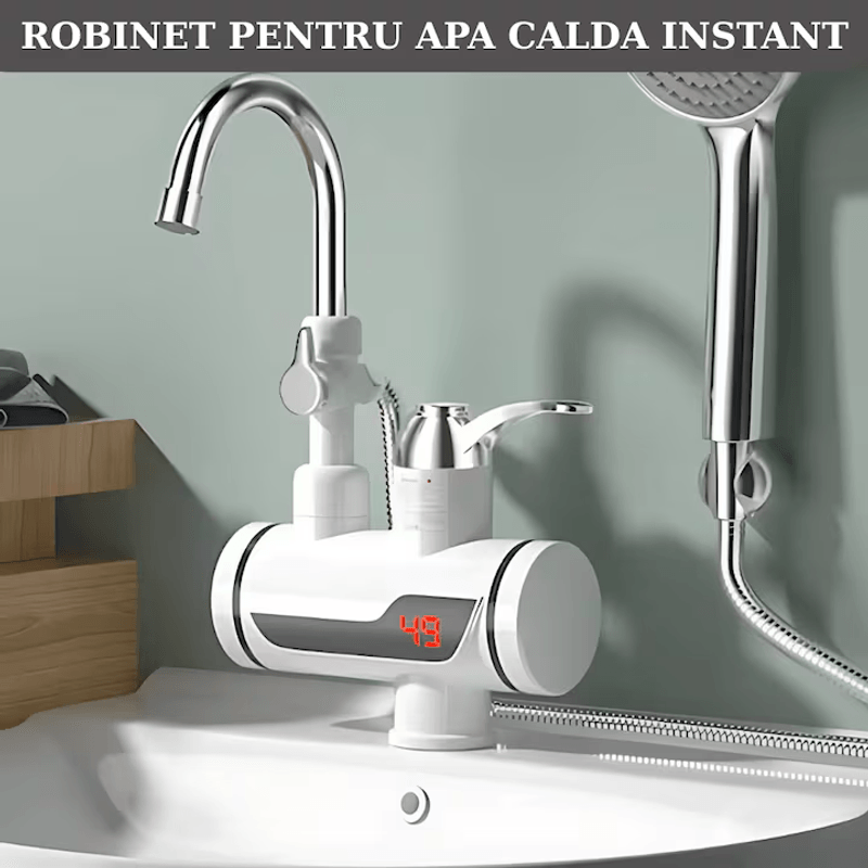 Casa si Gradina - Termice - Boilere si accesorii - Incalzitoare instant - Robinet Electric Pentru Apa Calda Instant cu Para de Dus, Montare Usoara pe Chiuveta, Ideala Pentru Bucatarie/Baie - Infinity.ro