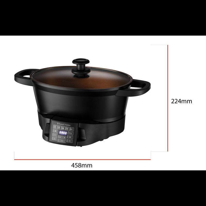 Electronice si Electrocasnice - Electrocasnice bucatarie - Aparate de gatit & desert - Friteuze - Multicooker Russell Hobbs Good to Go, multiple functii gatit, vas antiaderent, afisaj digital, timer programabil, negru - Infinity.ro