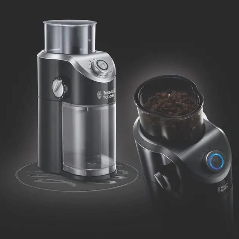 Electronice si Electrocasnice - Electrocasnice bucatarie - Preparare bauturi - Espressoare - Rasnita de cafea Russell Hobbs Classics, lame inox, capacitate 70g, macinare reglabila, functie impuls, argintiu - Infinity.ro