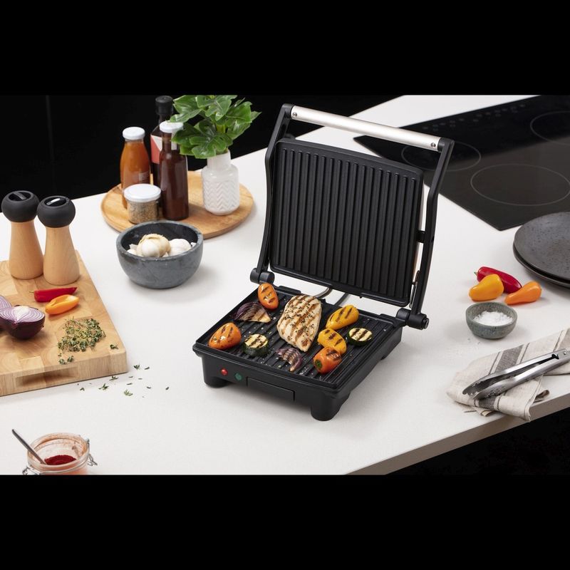 Electronice si Electrocasnice - Electrocasnice bucatarie - Aparate de gatit & desert - Gratare electrice - Gratar electric George Foreman Flexe Grill, placi detasabile, suprafata antiaderenta, colectare grasime, negru - Infinity.ro