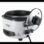 Electronice si Electrocasnice - Electrocasnice bucatarie - Aparate de gatit & desert - Multicooker - Aparat de gatit orez Russell Hobbs, capacitate mica, vas antiaderent, functie mentinere cald, indicator luminos, alb - Infinity.ro