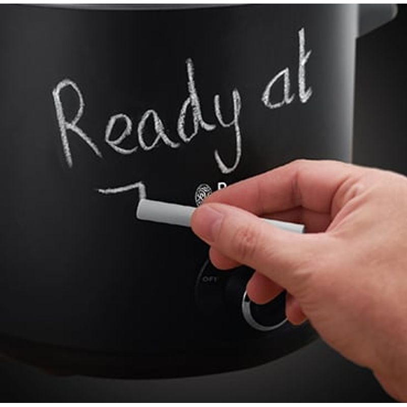Electronice si Electrocasnice - Electrocasnice bucatarie - Aparate de gatit & desert - Multicooker - Slow cooker Russell Hobbs Chalkboard, 6.5L, 3 setari temperatura, vas ceramic, suprafata tabla scriere, negru - Infinity.ro