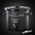Electronice si Electrocasnice - Electrocasnice bucatarie - Aparate de gatit & desert - Multicooker - Slow cooker Russell Hobbs Chalkboard, 6.5L, 3 setari temperatura, vas ceramic, suprafata tabla scriere, negru - Infinity.ro