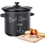 Electronice si Electrocasnice - Electrocasnice bucatarie - Aparate de gatit & desert - Multicooker - Slow cooker Russell Hobbs Chalkboard, 6.5L, 3 setari temperatura, vas ceramic, suprafata tabla scriere, negru - Infinity.ro