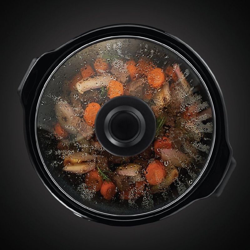 Electronice si Electrocasnice - Electrocasnice bucatarie - Aparate de gatit & desert - Multicooker - Slow cooker Russell Hobbs Chalkboard, 6.5L, 3 setari temperatura, vas ceramic, suprafata tabla scriere, negru - Infinity.ro