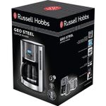 Electronice si Electrocasnice - Electrocasnice bucatarie - Preparare bauturi - Espressoare - Cafetiera Russell Hobbs Geo Steel, 1.25L, filtru permanent, corp inox, plita mentinere cald, argintiu - Infinity.ro