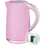 Electronice si Electrocasnice - Electrocasnice bucatarie - Preparare bauturi - Fierbatoare de apa - Fierbator Russell Hobbs Eden, 1.7L, 2400W, design modern, filtru calcar, indicator nivel apa, roz - Infinity.ro