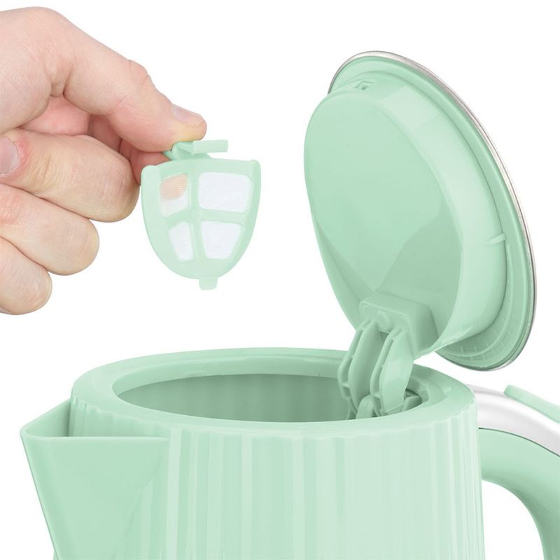Electronice si Electrocasnice - Electrocasnice bucatarie - Preparare bauturi - Fierbatoare de apa - Fierbator Russell Hobbs Eden, 1.7L, 2400W, design modern, filtru calcar, indicator nivel apa, verde - Infinity.ro