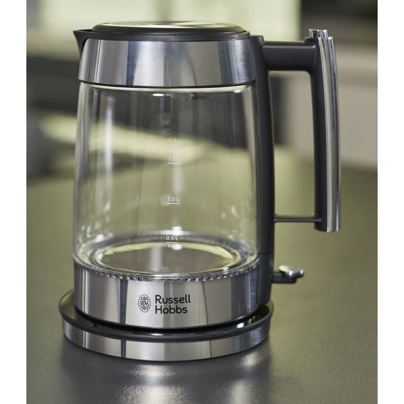 Electronice si Electrocasnice - Electrocasnice bucatarie - Preparare bauturi - Fierbatoare de apa - Fierbator Russell Hobbs Elegance, 1.7L, 2400W, design elegant, filtru calcar, indicator nivel apa, argintiu - Infinity.ro