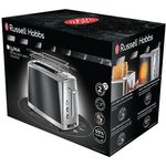 Electronice si Electrocasnice - Electrocasnice bucatarie - Preparare paine - Sandwich-maker - Prajitor de paine Russell Hobbs Luna, 2 fante, prajire rapida 55%, gratar chifle, tava firimituri detasabila, gri - Infinity.ro