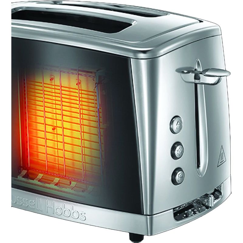 Electronice si Electrocasnice - Electrocasnice bucatarie - Preparare paine - Sandwich-maker - Prajitor de paine Russell Hobbs Luna, 2 fante, prajire rapida 55%, gratar chifle, tava firimituri detasabila, gri - Infinity.ro