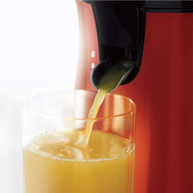 Electronice si Electrocasnice - Electrocasnice bucatarie - Preparare bauturi - Storcatoare de fructe - Storcator de citrice Russell Hobbs Colour Plus+, 2 conuri de stoarcere, recipient detasabil, filtru pulpa, rosu - Infinity.ro