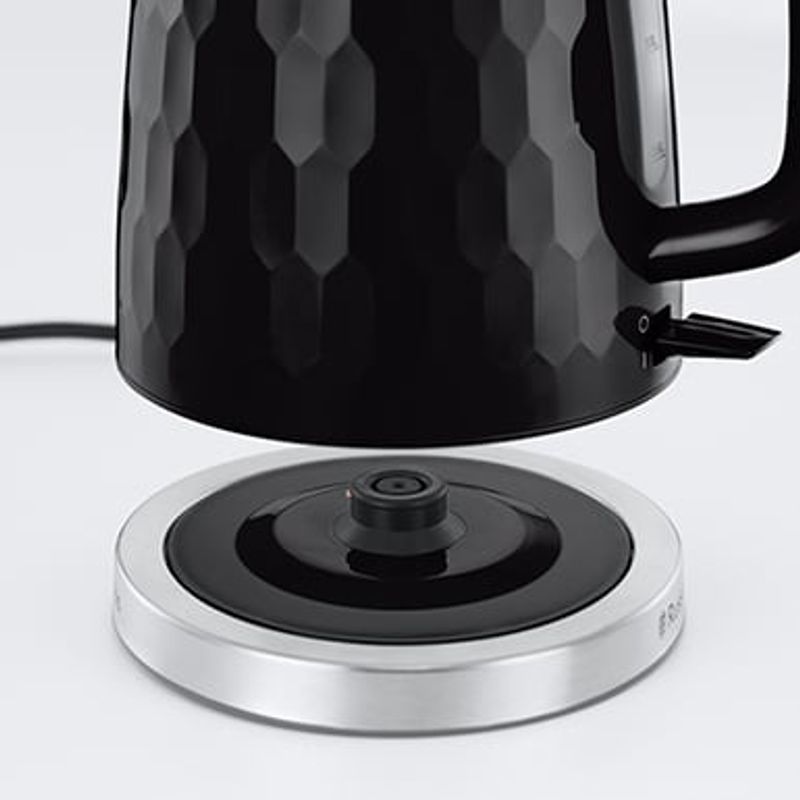 Electronice si Electrocasnice - Electrocasnice bucatarie - Preparare bauturi - Fierbatoare de apa - Fierbator Russell Hobbs Honeycomb, 1.7L, 2400W, design fagure, filtru calcar detasabil, negru - Infinity.ro