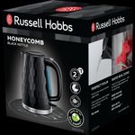 Electronice si Electrocasnice - Electrocasnice bucatarie - Preparare bauturi - Fierbatoare de apa - Fierbator Russell Hobbs Honeycomb, 1.7L, 2400W, design fagure, filtru calcar detasabil, negru - Infinity.ro