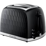Electronice si Electrocasnice - Electrocasnice bucatarie - Preparare paine - Sandwich-maker - Prajitor de paine Russell Hobbs Honeycomb, 2 fante, design fagure, gratar chifle, tava firimituri detasabila, negru - Infinity.ro