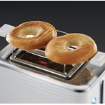 Electronice si Electrocasnice - Electrocasnice bucatarie - Preparare paine - Sandwich-maker - Prajitor de paine Russell Hobbs Inspire, 2 fante, gratar chifle, tava firimituri detasabila, functie decongelare, alb - Infinity.ro